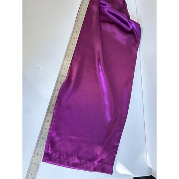 Morgan Taylor Intimates Royal Purple Satin Pajama Set L Whimsygoth Old Money - Picture 15 of 15